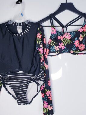 Art Class Swim Suit 3-Piece Long Sleeve Shirt Girls L 10-12 swimwear
